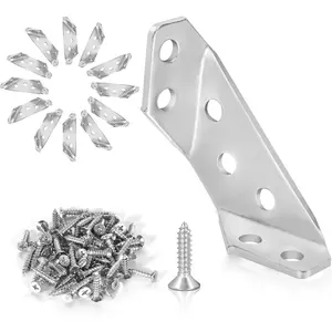 Stainless Steel 12-Pack Corner Brackets - Suitable for Cabinets, Tables, Chairs, Drawers & Thickened Angles - 72 Screws for Versatile Use