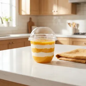 50PCS Clear Plastic Dessert Cups with Lids, Versatile Containers for Yogurt, Pudding & Fruit, Party & Catering Supplies