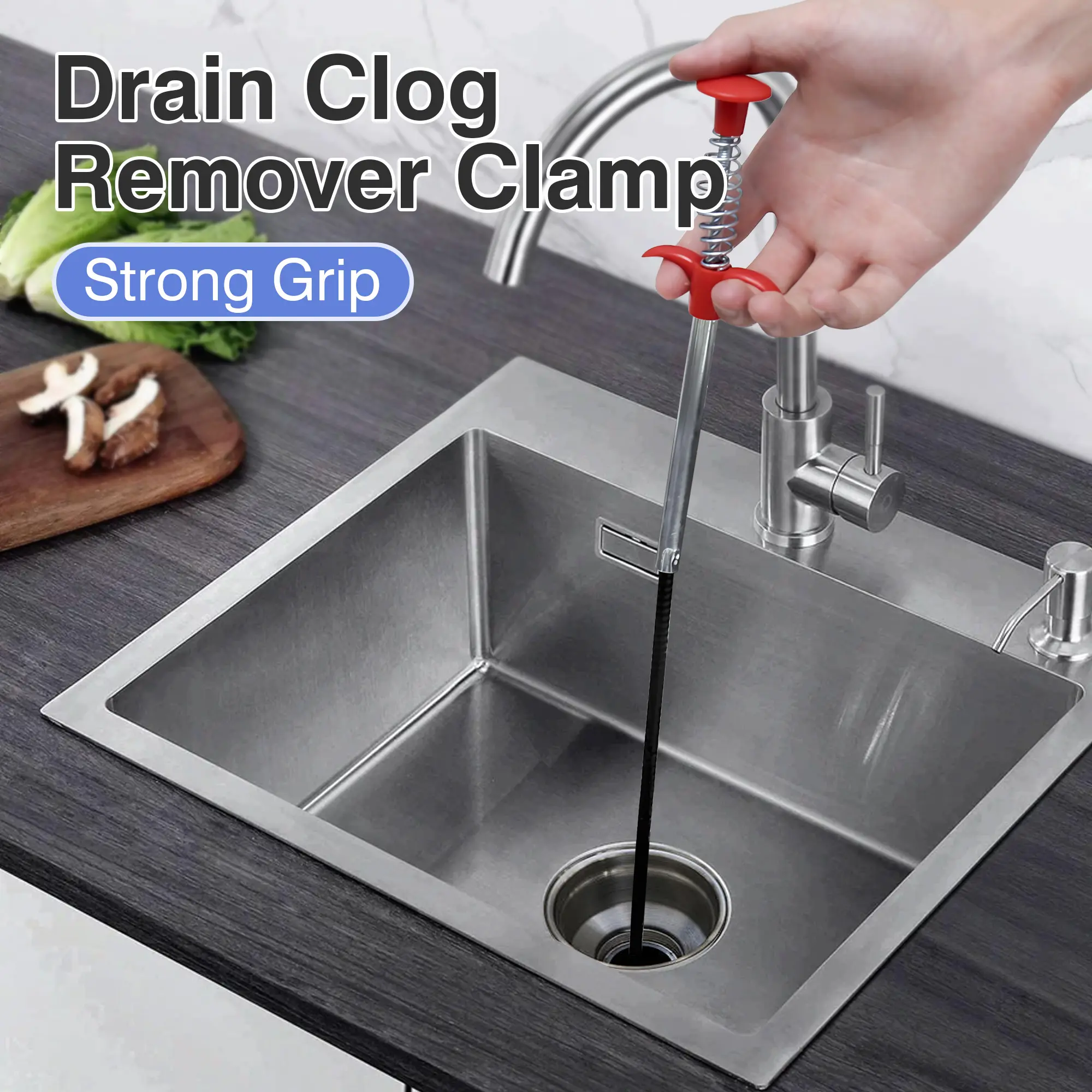 1 Count sewer cleaning tools, drain clog remover, Works for toilet sink and bathtub clog