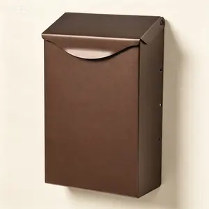 Vertical Wall-Mounted Mailbox for Outside, Rust-Resistant Galvanized Steel, Small Metal Mailbox with Lock, Bronze Finish, Weatherproof and Durable Mail Box for Home