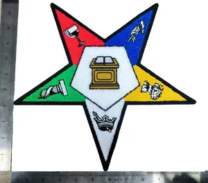 OES Order of Eastern Star Chenille Patch, Jackets, Sweatshirt Patches DIY pentagon down 11x11 or 5x5 inches