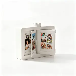 Mini 360-degree rotating photo frame, double-sided, ideal for gifting and preserving memories