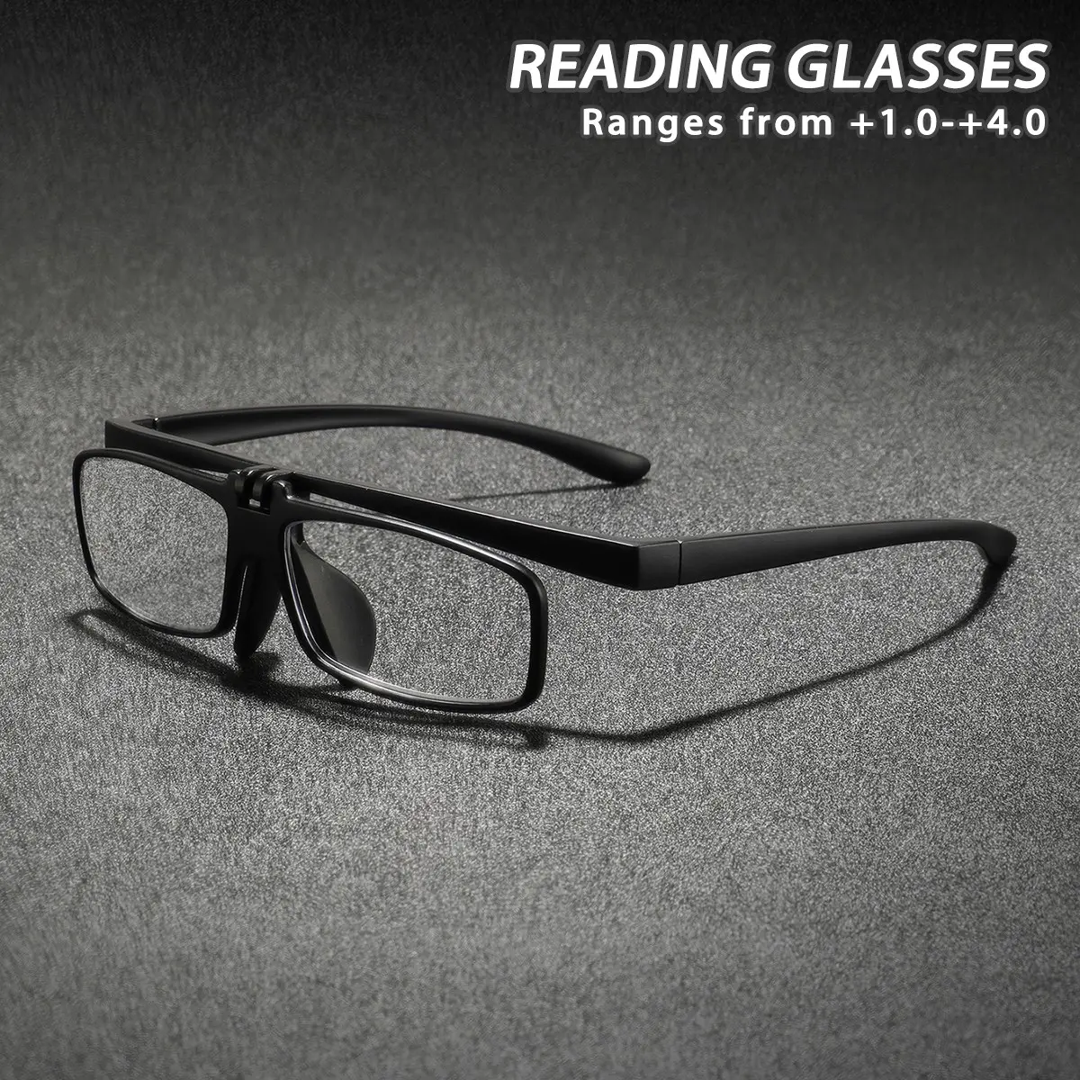 Men's New Stylish Durable Foldable Reading Glasses with Spring Hinge, European and American Large Frame Design for Business & Daily Commute