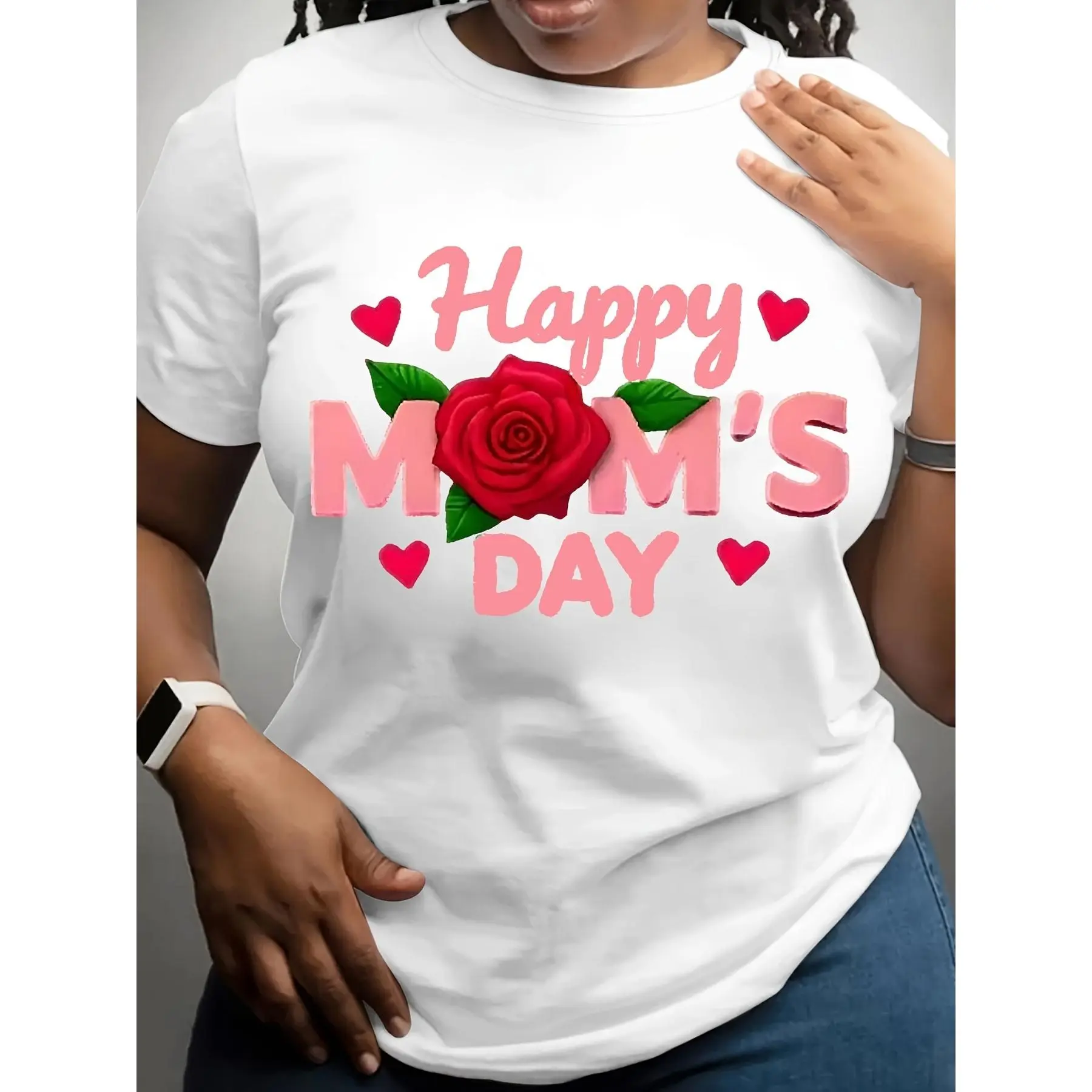 Plain White T-Shirt - Round-Neck Casual - 1pc Men's & Women's - Suitable for Mother's Day, Father's Day, Easter Gifts, Valentine's Anniversary Gift · Year-Round Wear, Comfortable Regular Fit for, Hand Washable for Occasions