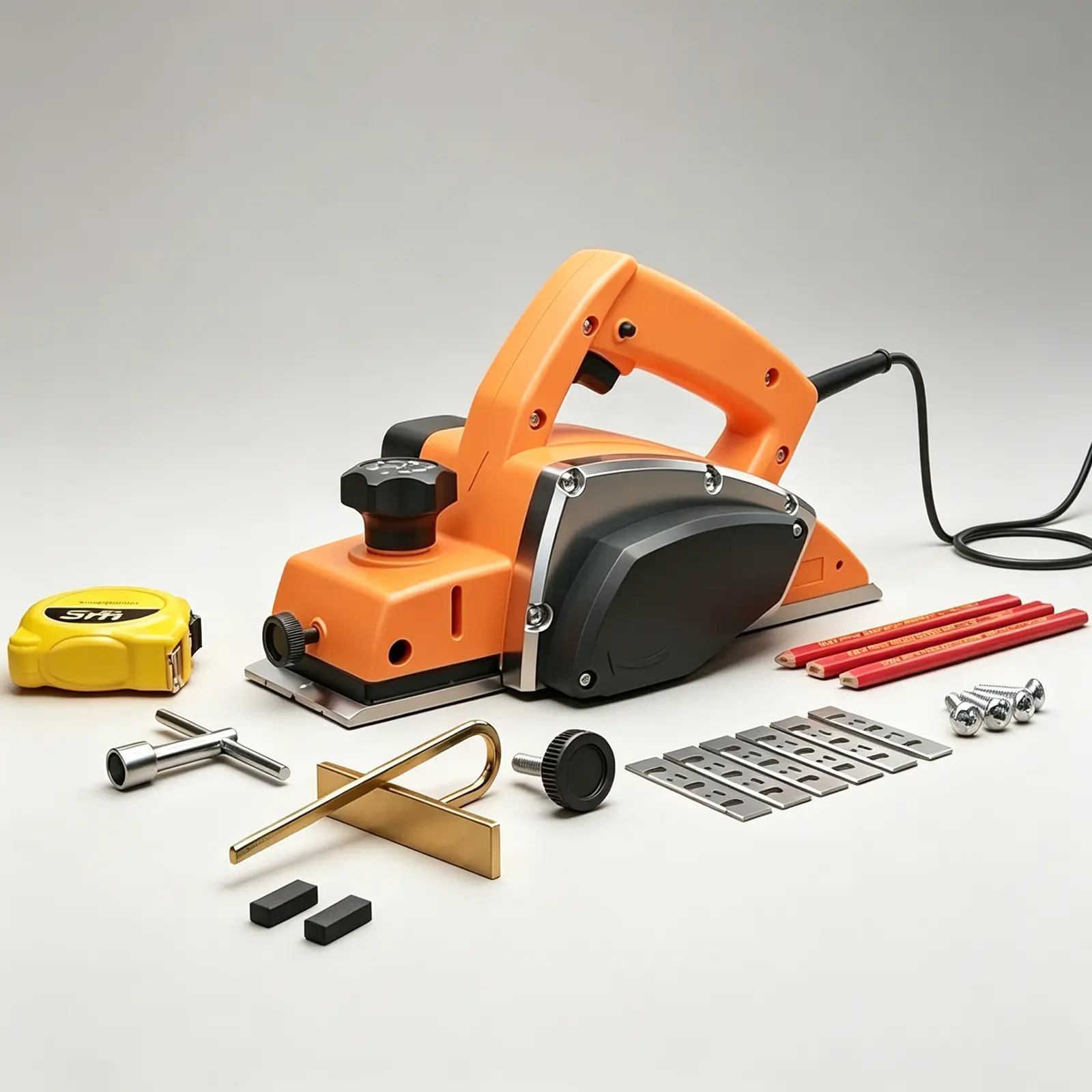 HANWISE Electric Hand Planer, Dual Blades with Safety Lock, Portable Woodworking Tool for Carpentry & DIY