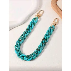 Turquoise Color Chain Accessories, Women Bag Shoulder Strap Decoration, Necklace Waist Belt Fashion Boho Style Phone Chain