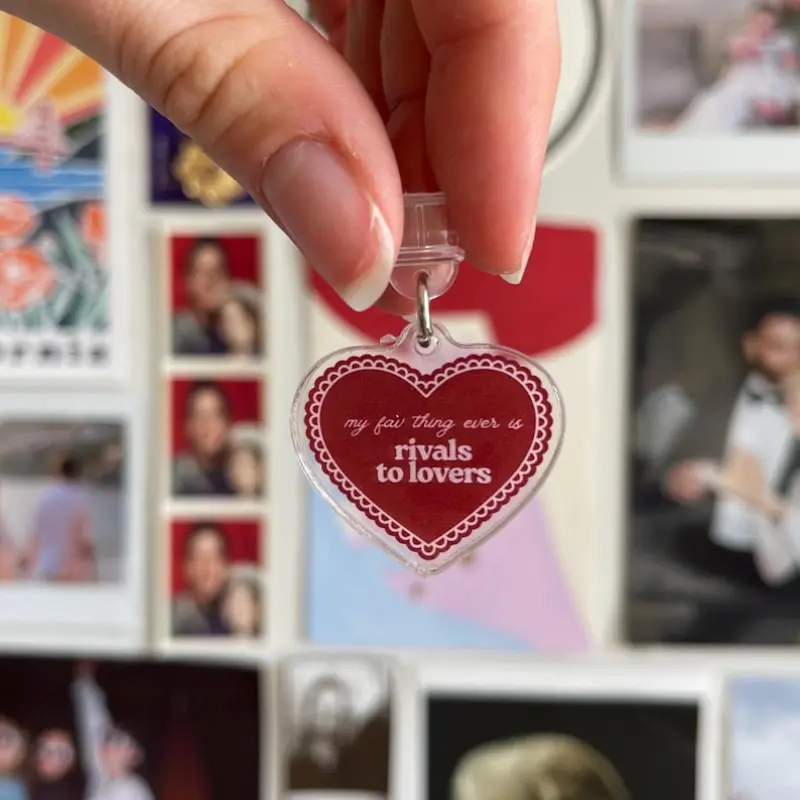Rivals to Lovers Heart E-Reader Charm | Hockey Romance Lovers Acrylic Dust Plug