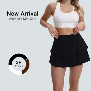 Dlooda Women's High Waist Layered Ruffle Skirts Lettuce Trim High Waisted A Line Y2K Mini Skirt Shorts for Casual Wear