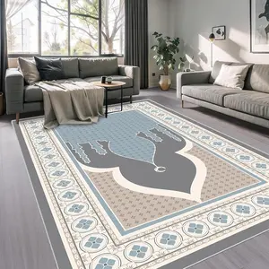 Halal Certified Islamic Prayer Rug - Non-Slip Travel Mat with Kaaba Print, Ramadan/Eid Gift Idea, Ramadan