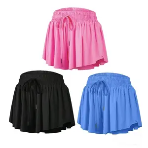 3Piece/ 3 Sets Flowy Athletic Shorts for Women Running Tennis Golf Skirts Athletic Skort Breathable Lightweight with Built-in Shorts and Pocket Girls 2-in-1 Double Layer Quick-Drying Comfy Shorts for Gym Yoga Workout - Fathersdaygift legging sporty