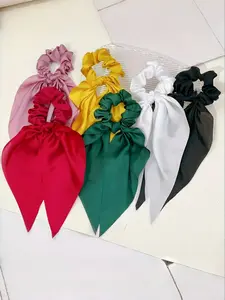 Women's Elegant Satin Ribbon Hairbands Set, Elastic Hair Ties, Suitable for Ponytail Hairstyle, Daily Party Travel Accessories, Elastic Hair Accessory