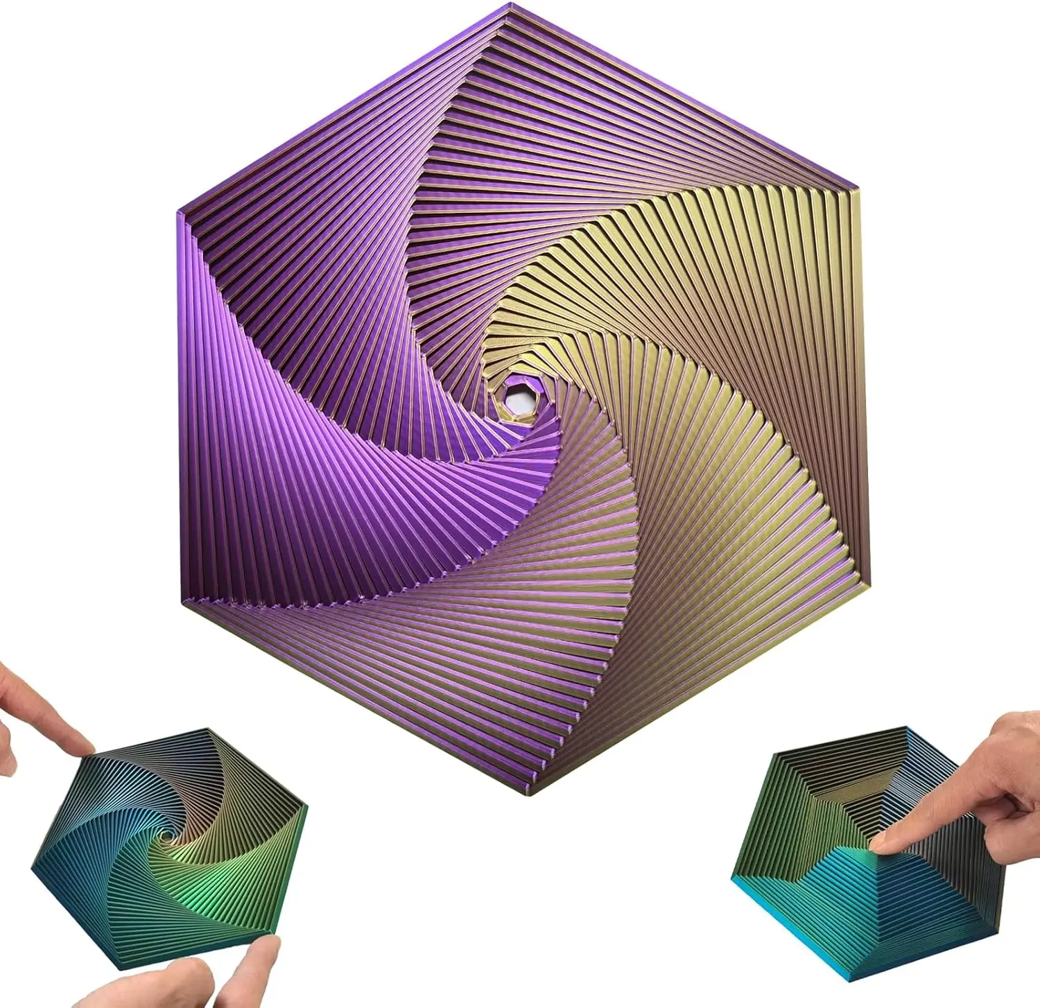 Fractal Fidget Toys Kinetic Desk Spinning Toy 35 Circles 5.9x6.69in Used for Anxiety Disorder ADHD Adult Office Visual Illusion fingertip gifts
