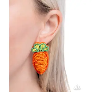 Paparazzi Carefree Carrot - Orange Earring