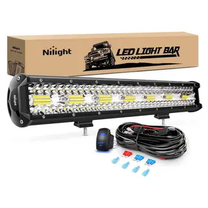 Nilight 20-Inch 420W Triple Row LED Light Bar for Cars, 42000LM Flood-Spot Combo, Aluminum Alloy Build, 12V 5-Pin Rocker Switch & 16AWG Wiring Harness Kit for Off-Road Driving, Boats, Light Bars