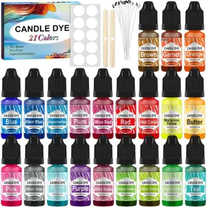 SAGAETR Candle Dye - 21 Colors Wax Melt Dye for Candle Making, Oil-Based Dye for Wax, Highly Concentrate Liquid Candle Color Dye