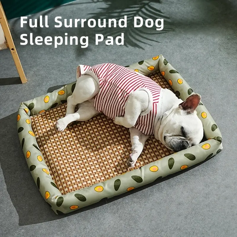 Summer Cartoon Cooling Dog Bed, Puppy Bed, Detachable Washable Pet Pad, Tech Fiber Cool Down, Comfortable Nest for Medium Large Dogs, Easy Install