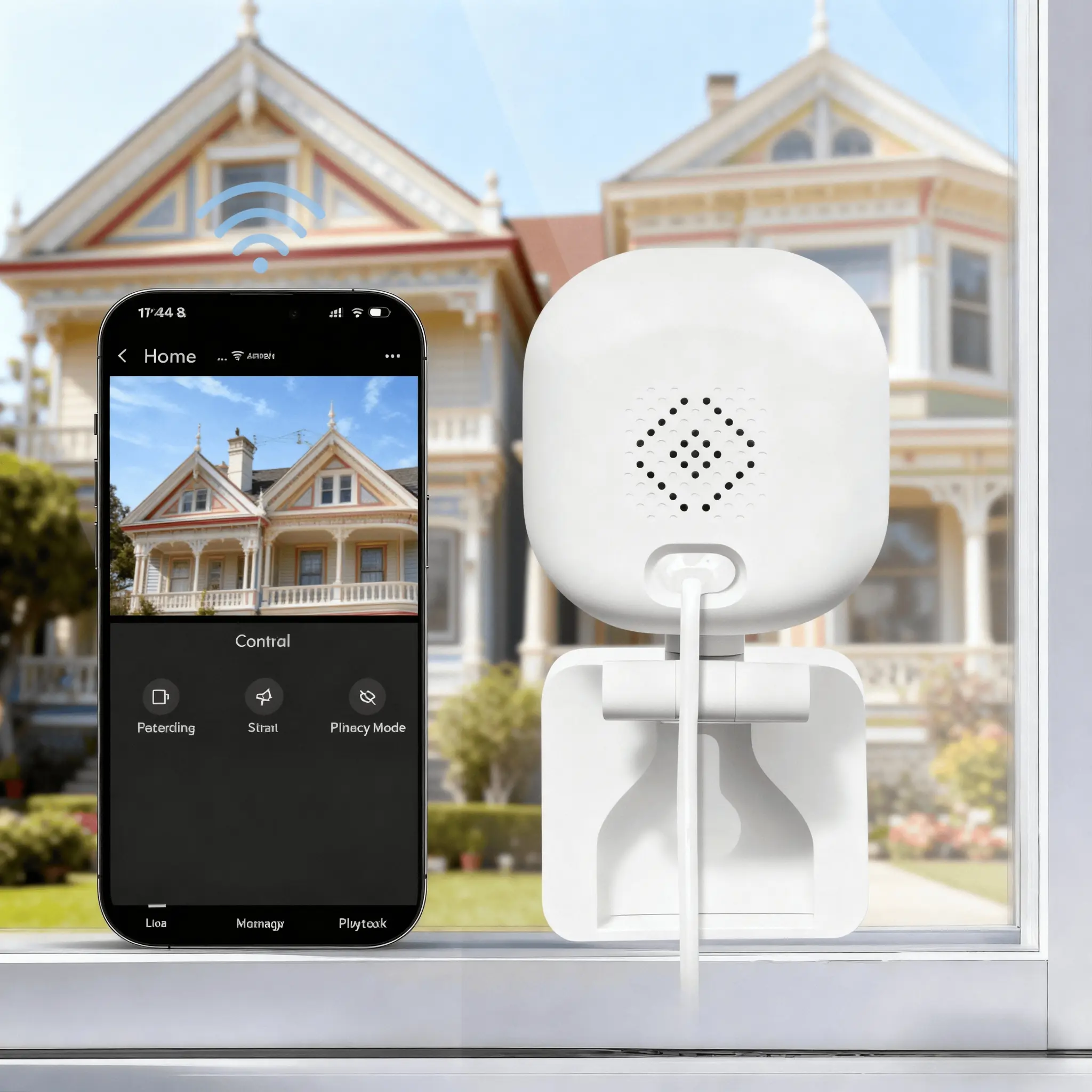 1080P Window&Wall Camera,2.4G WiFi Surveillance Camera,24/7 Indoor Outdoor Security Camera,IR Night Vision,Motion Detection,Wall CCTV,Camera Systems,IP Camera