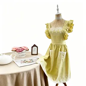 [Mother's Day Gift Selection] New Arrival — Adorable Pure Cotton Kitchen Apron (With Large Pocket) — Soft, Comfortable, and One-Size-Fits-All | The Perfect Choice for Cooking, Baking, Gardening, and Daily Cleaning
