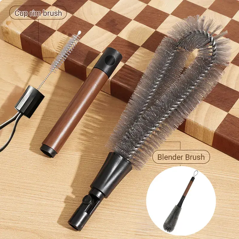 2-in-1 Multi-Purpose Cleaning Brush,Bottle Cleaning Brush with Long Handle- wine-glass Bendy Brush, Tumbler bottles Brush, Baby bottles Brush, Coffee mugs Brush, and more– Non-toxic, odorless, and heat-resistant, Extended Handle Version