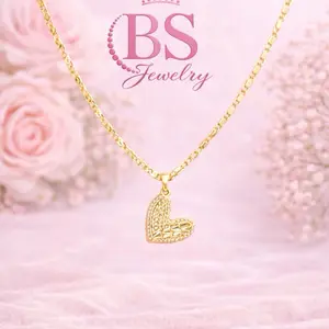 BS Jewelry Heart Pendant Necklace – Stainless Steel Minimalist Style