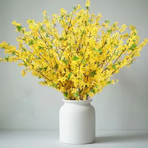 10pcs Realistic Beautiful Rose-Yellow Winter Jasmine - Lifelike Artificial Flowers, High-Quality Soft Large Bouquet, Suitable for Indoor/Outdoor Use, Suitable for Indoor/Outdoor Holiday Decorations, and Various Occasions and Festive Ornaments