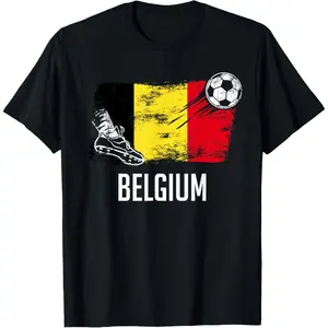 100%cotton Belgium Flag Jersey Belgian Soccer Team Belgian T-Shirt