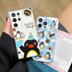 Pingu Penguin Cartoon Case For iPhone 17 Air 16 16e 15 Pro Max 14 13 12 11 Pro X Xs Max XR 14 Plus Soft Shockproof Protective Cover Accessories