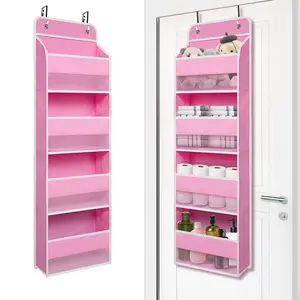 Heavy Duty Over Door Organizer, Hanging Organizer Storage with 4 Large Capacity Pockets, Closet Bathroom Nursery Bedroom Hangable Multicolor