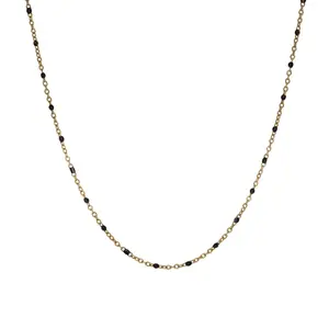 Black Enamel Dotted Necklace