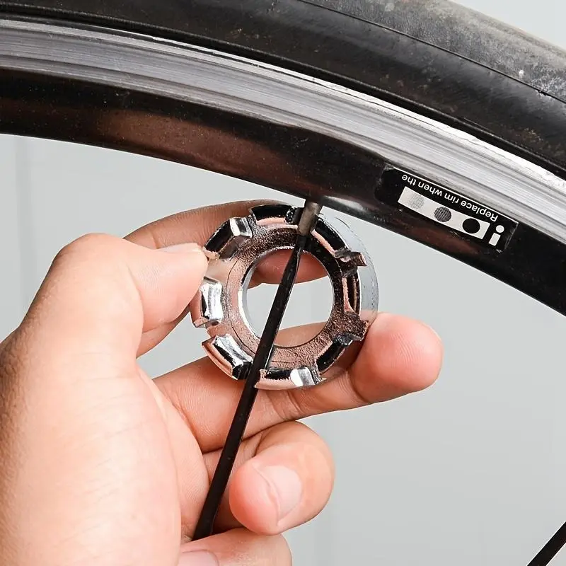 Get Your Bike Rolling with Ease: Mini Bicycle Spoke Wrench with 8 Openings for Quick Notch Repair - Outdoor Accessory