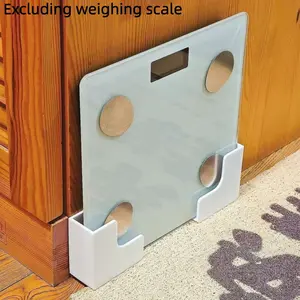 New Wall-Mounted Bathroom Storage Rack for Body Scale - Adhesive Installation Space-Saving Scale Holder Durable Plastic Stand for Home Gym & Bathroom Organization Fashionable Scale Box
