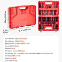 29 pcs, 3/8" SAE and Metric