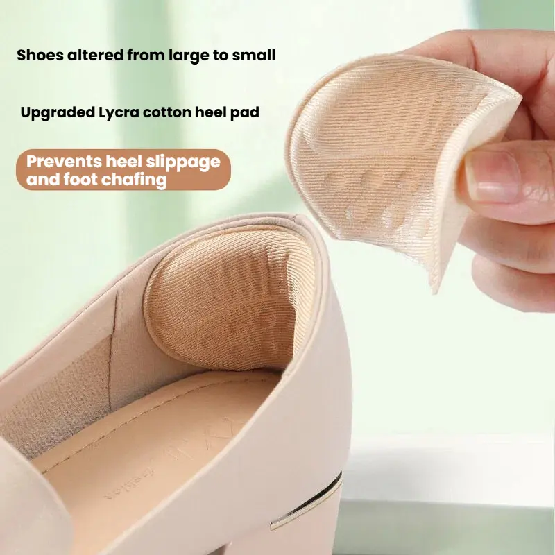 Soft Anti-Blister Heel Grips for Loose Shoes, Self-Adhesive Shoe Size Reducer Inserts, Shock-Absorbing Pads Prevent Rubbing & Slipping, Fit High Heels Sneakers Leather Shoes for Men Women, 4-Pair Pack with 2 Colors & 2 Thicknesses