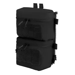 Krydex Tactical Assault Back Panel MOLLE Zip-On Hydration Carrier Compatible with V5 Vest, Heavy Duty 500D Nylon Molle Hydration Pack for Hiking Hunting Airsoft