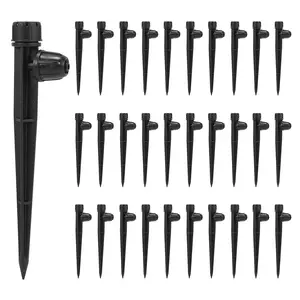 30pcs Drip Irrigation Emitters 8 Holes Adjustable 360° Water Flow Irrigation Drippers Sprinkler Heads for 1/4 Inch Tubing Professional Efficient Outdoor Indoor Plant Garden Watering System