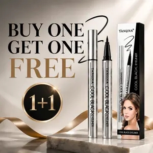 【BUY 1 GET 1 FREE】Long-Lasting Smudge-Proof Liquid Eyeliner Pen, Jet Black Matte, Fine Tip, Easy Application Eyeliner for Everyday Makeup