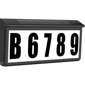 Solar- LED Address Sign, IP65  House Numbers with Dual Colors (3000K/6000K) for Door Mailbox Wall, Includes Mounting Kit