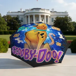 Scooby doo pattern automatic folding umbrella, portable folding design with 8 umbrella ribs, casual outdoor accessories, Halloween, Christmas, Thanksgiving, birthday gifts