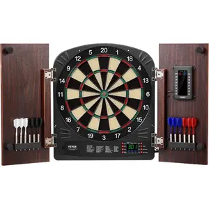 VEVOR Dart Board Cabinet Set, Multiple Styles Ready - to - Play Bundle Official Size, Steel Tip Dart Hideaway Cabinet, Features Easy Assembly, Complete with All Accessories, Perfect for Cricket GamesVEVOR Super Brand Day