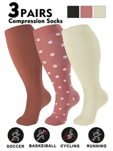 Plus Size Compression Socks for Men & Women, 20-30mmhg Wide Calf Booster Socks for Circulation, Running, Nurses, Pregnant Women
