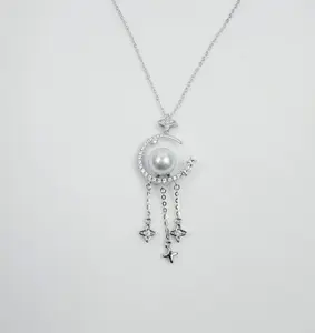PEARLISM Dream Catcher  Design Seawater Madama Pearl Necklace (8-8.5mm) (S925 Chain) Seawater Akoya PEarl-ASAP003