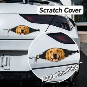 Zipper Dog Car Decal, Funny Peeking Dog Sticker, Waterproof UV Resistant Auto Sticker for Car Window Bumper Laptop, Cute Gift for Dog Lovers outdoorfun