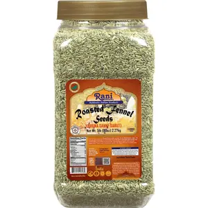 Rani Roasted Fennel Seeds (Bhuna Saunf Sabut) Whole Spice 80oz (5lbs) 2.27kg Bulk PET Jar ~ All Natural | Gluten Friendly | NON-GMO | Kosher | Vegan | Indian Origin