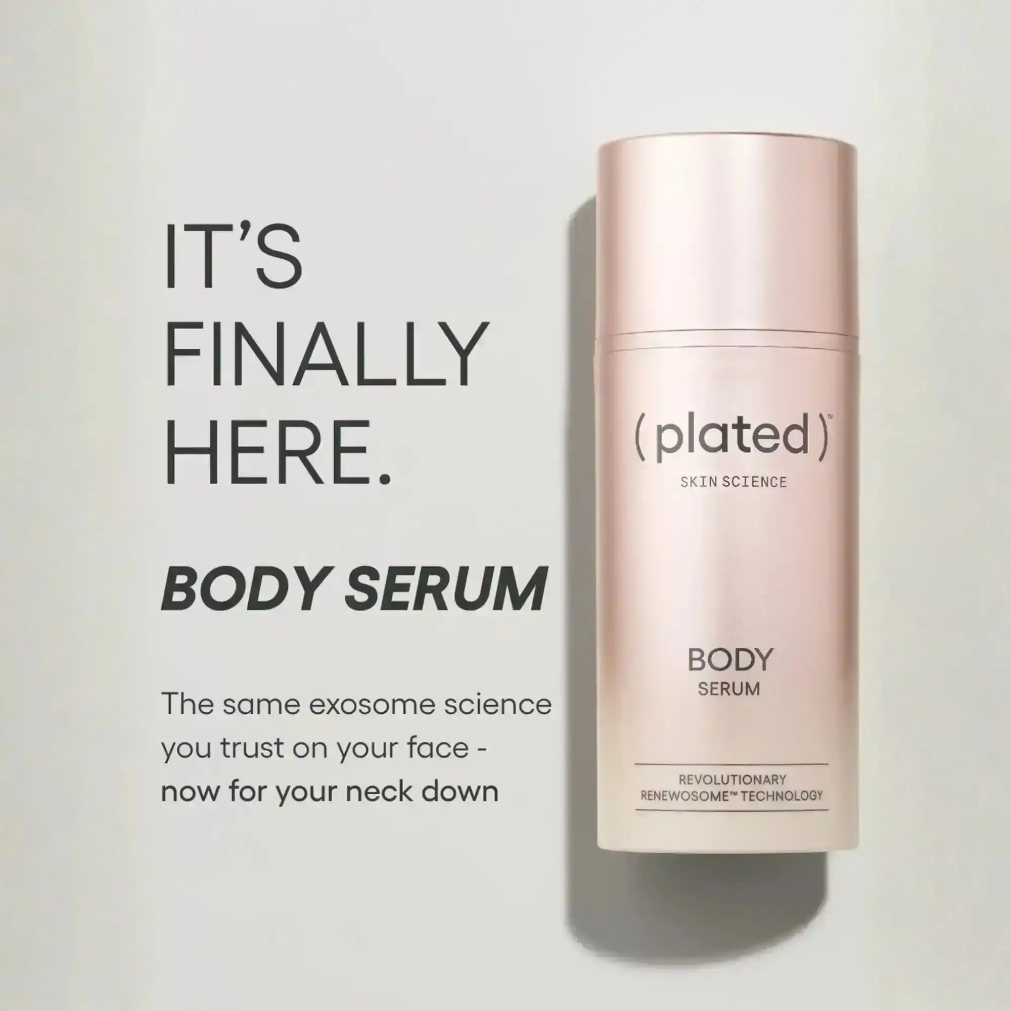 Plated Body Serum - Skin Care Exosome Moisturizer Treatment for Hydration Boost, All Skin Types, Daily Apply & Whole Body Nourishment