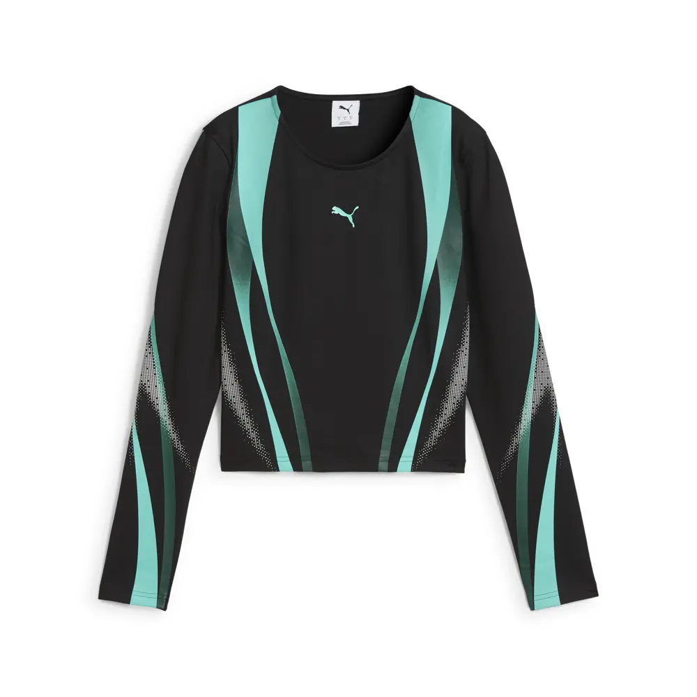PUMA Womens Dare To Graphic Crew Neck Long Sleeve Casual Tops Casual - Black