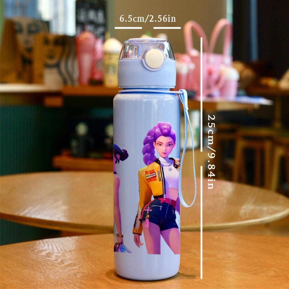 3D Printed Cartoon Girl Pattern Cup - New 700ml Large Capacity Water Bottle , Leakproof, Vivid Color, Fade-Resistant Collectible