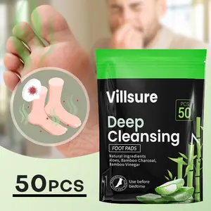 Villsure Foot Odor Eliminator Patches - 50 Pcs | Natural Deodorizing & Deep Cleansing | Fights Sweat & Odor with Aloe, Sea Salt | Keep Feet Fresh, Relieve Fatigue | Adhesive Detox Foot Pads for Daily Use