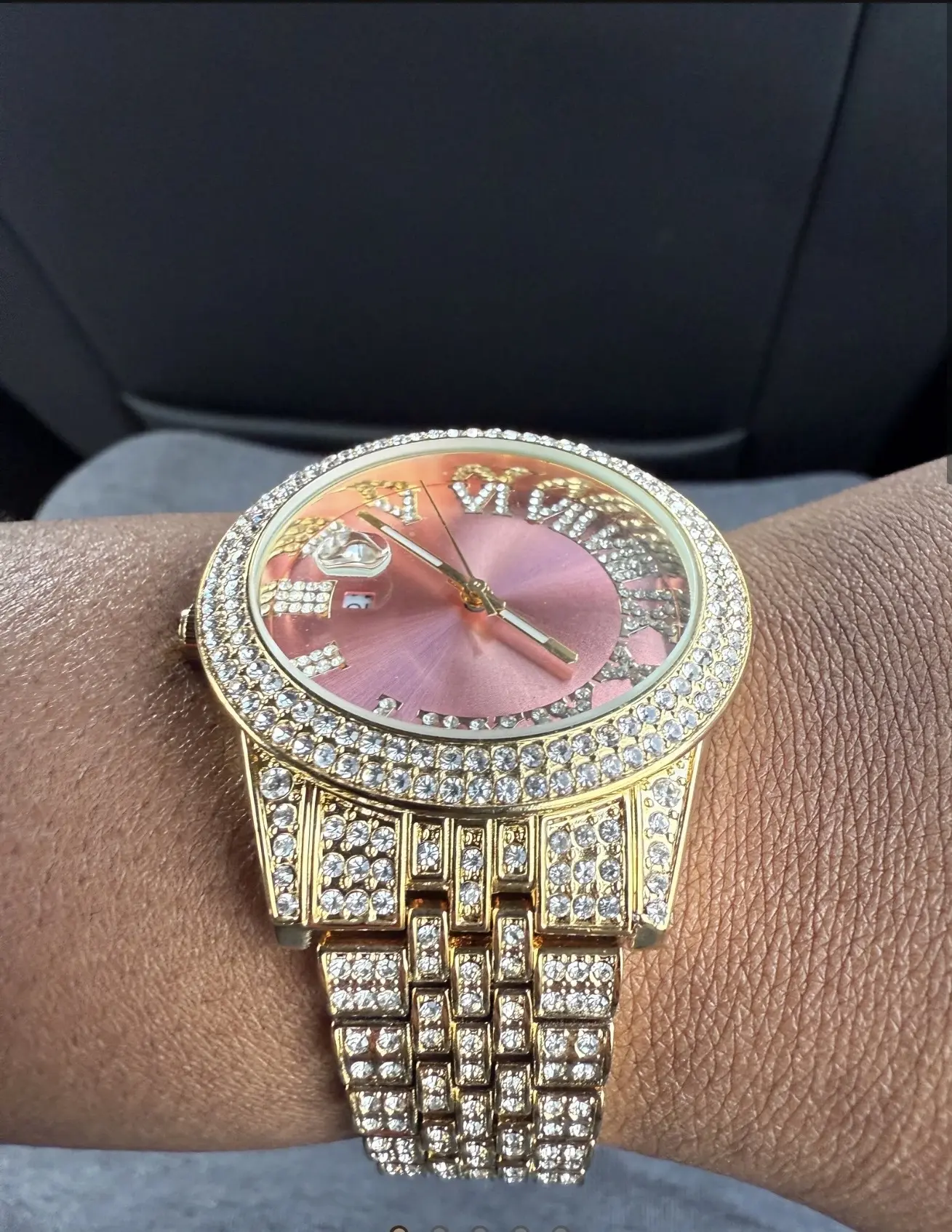 Diamond "Pink" Face Encrusted Watch