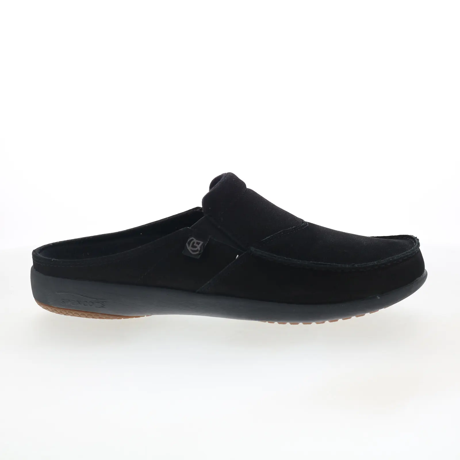 Spenco Siesta Slide Nubuck SP2011BLK Mens Black Wide Clogs Slippers Shoes
