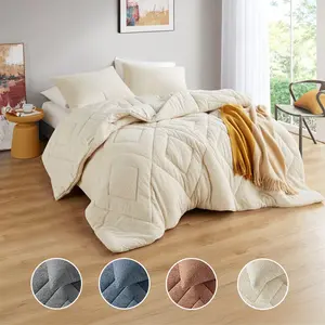 Regency Heights Double Diamond Quilted Teddy Comforter Set, 104"W x 90"L Comforter, 200gsm Polyfill, Oeko-Tex Certified, Machine Washable Cozy